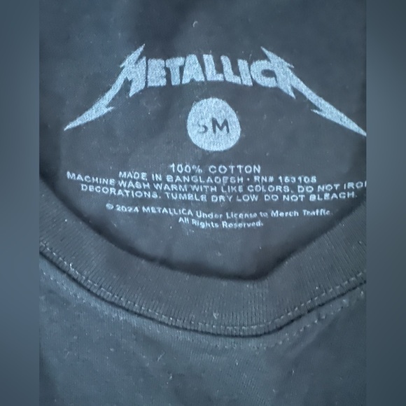 Metallica Black Short Sleeve T-Shirt 100% Cotton Size Small - Picture 4 of 5